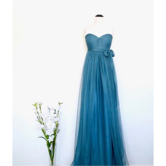 Jenny Yoo Collection Annabelle Convertible Bridesmaid Dress Vintage Teal SZ 10 - Picture 10 of 16